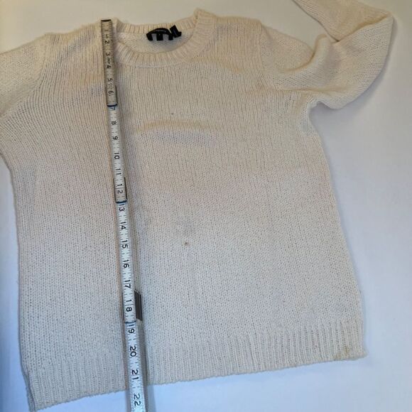 Theory Womens Ivory Cable Knit Wool Crew Neck Pullover Sweater Top Size S - Picture 12 of 12